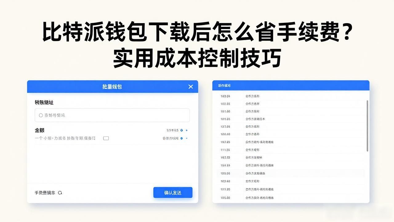 比特派钱包下载后怎么省手续费？实用成本控制技巧