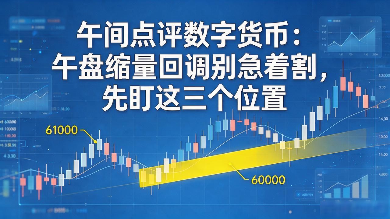 午间点评数字货币：午盘缩量回调别急着割，先盯这三个位置