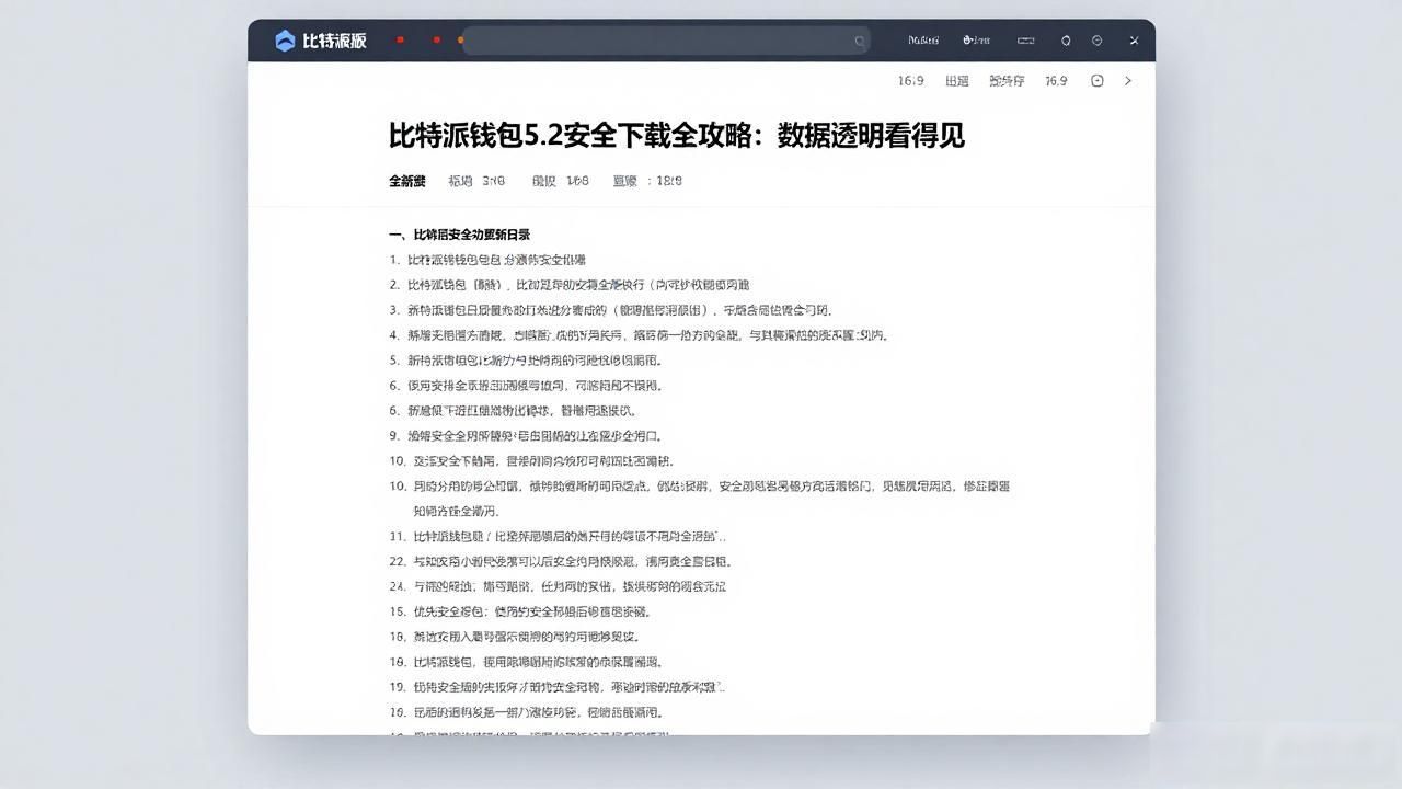 比特派钱包5.2安全下载全攻略：数据透明看得见