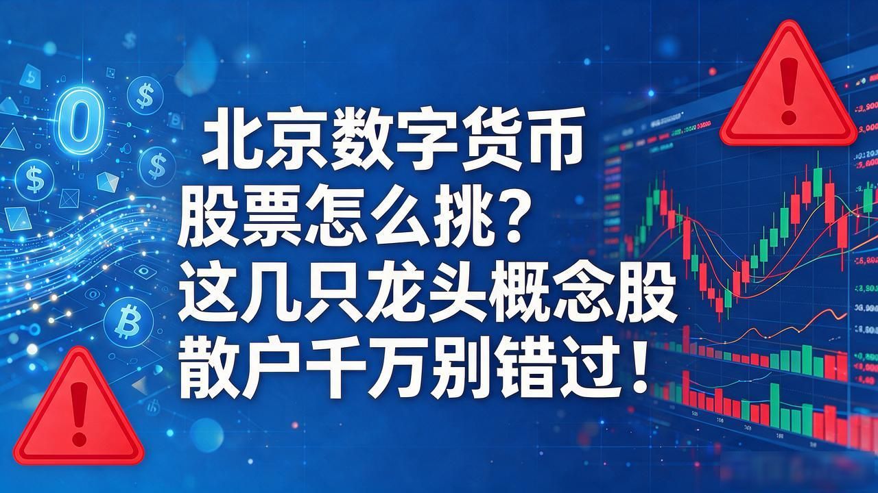 北京数字货币股票怎么挑？这几只龙头概念股散户千万别错过