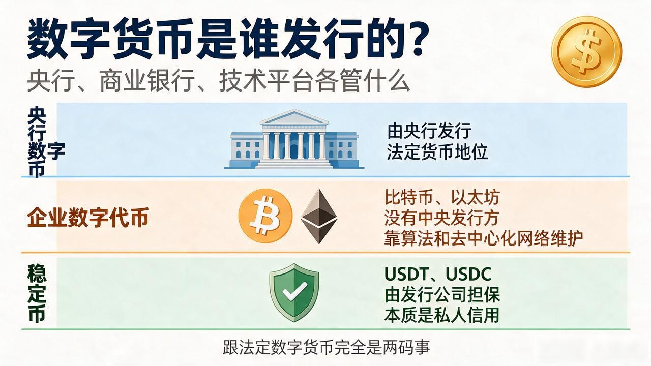 数字货币是谁发行的？央行、商业银行、技术平台各管什么