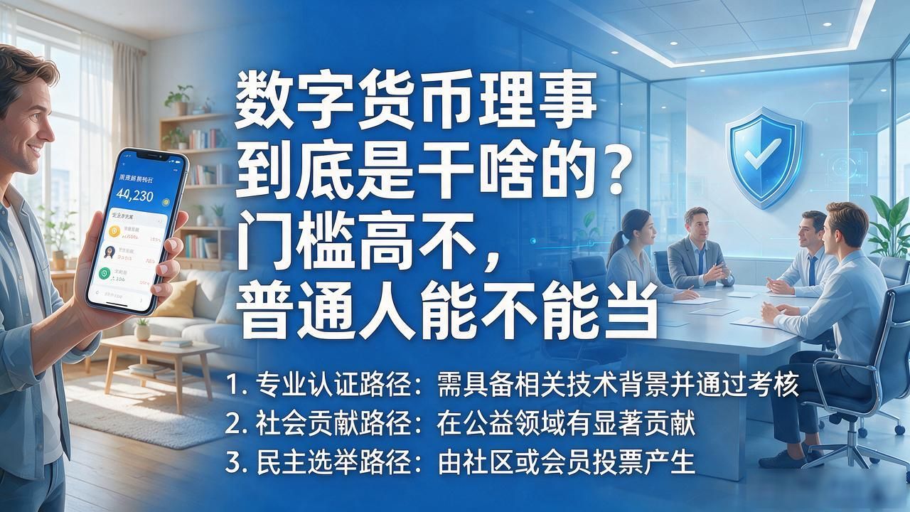 数字货币理事到底是干啥的？门槛高不，普通人能不能当