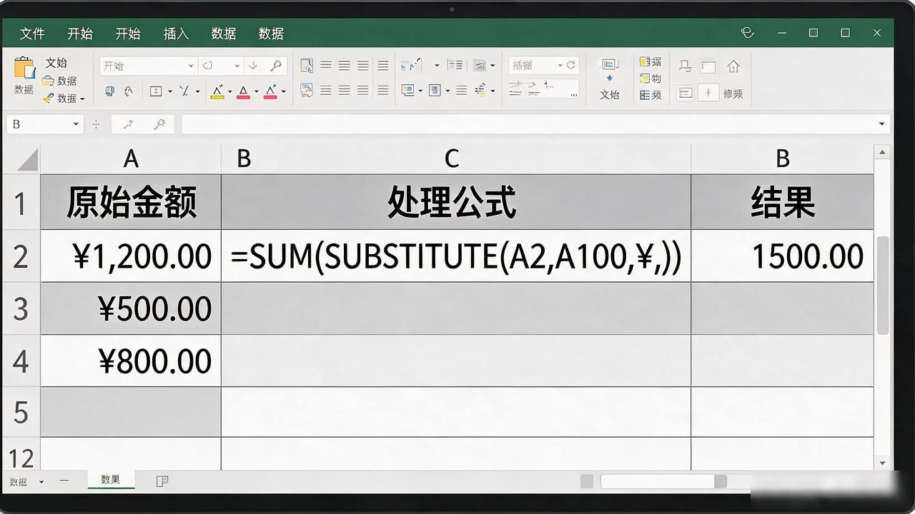 Excel货币符号数字求和出来是0怎么办？3个方法搞定