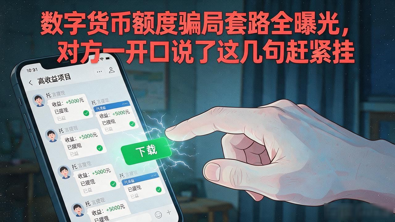 数字货币额度骗局套路全曝光，对方一开口说了这几句赶紧挂